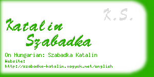 katalin szabadka business card